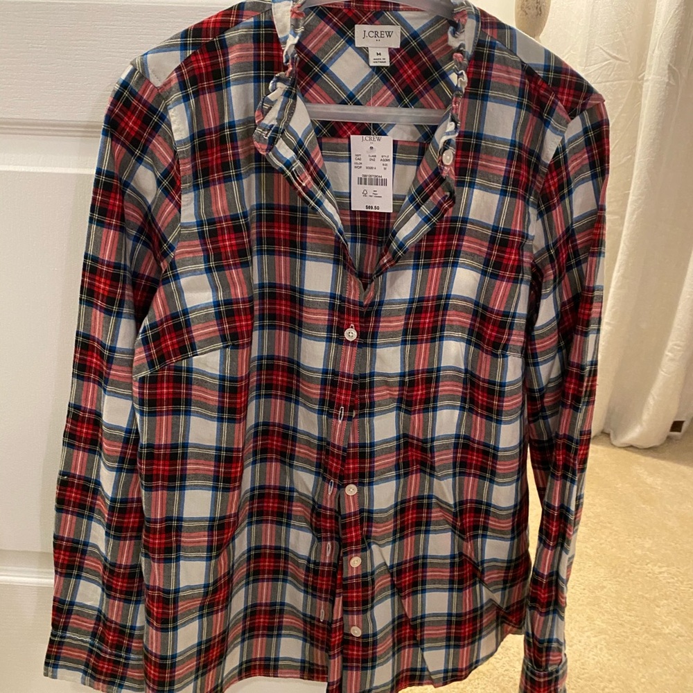 Tartan Plaid J Crew Blouse